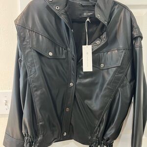 Black Faux/Vegan Leather Jacket